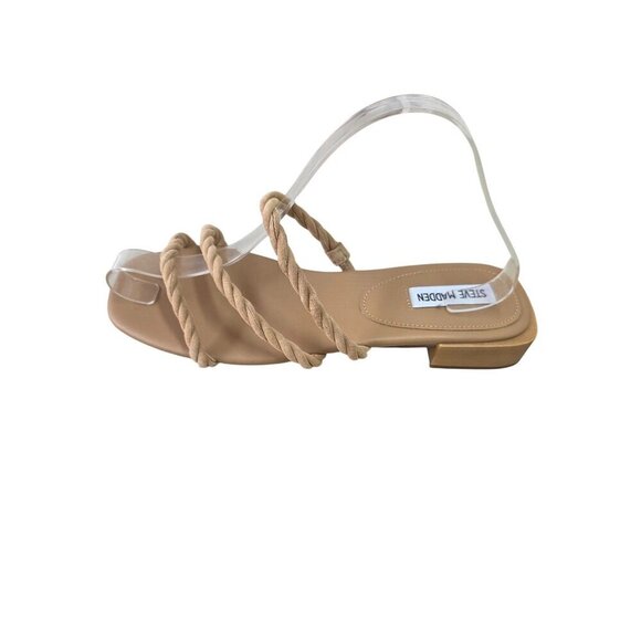Steve Madden Annah Tan-Nude Strappy Sandal Size 9M Leather Upper Square Toe NWT - Picture 8 of 9